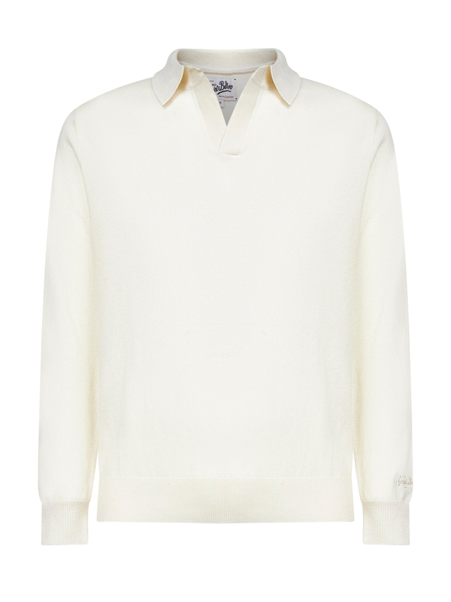 Ivory wool and cashmere knit Covent polo shirt