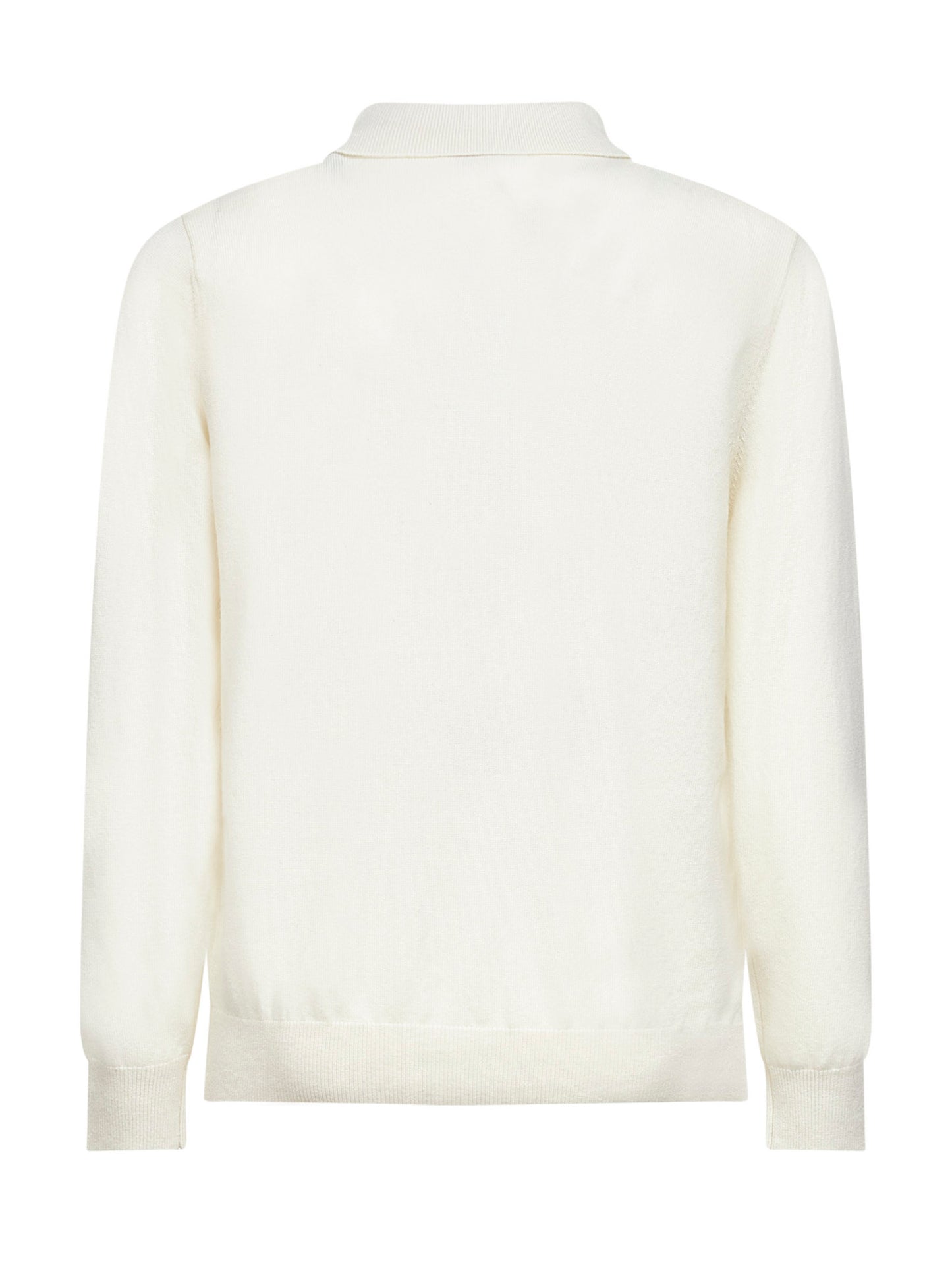 Ivory wool and cashmere knit Covent polo shirt