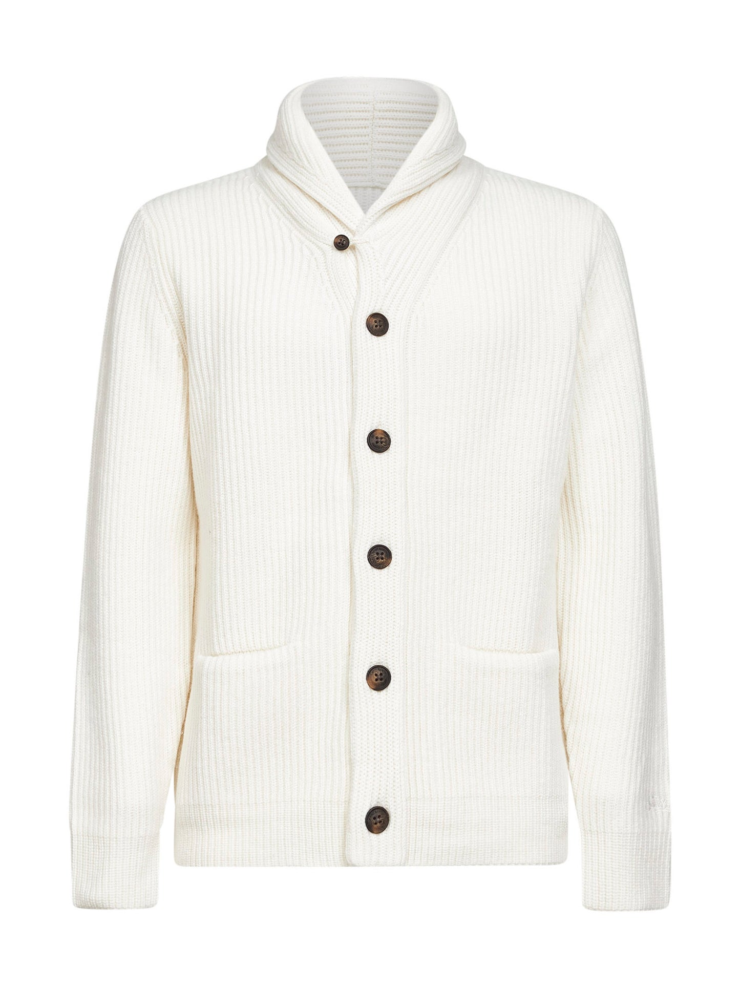 Ivory ribbed wool Glasgow cardigan