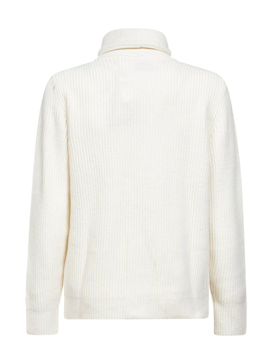 Ivory ribbed wool Glasgow cardigan