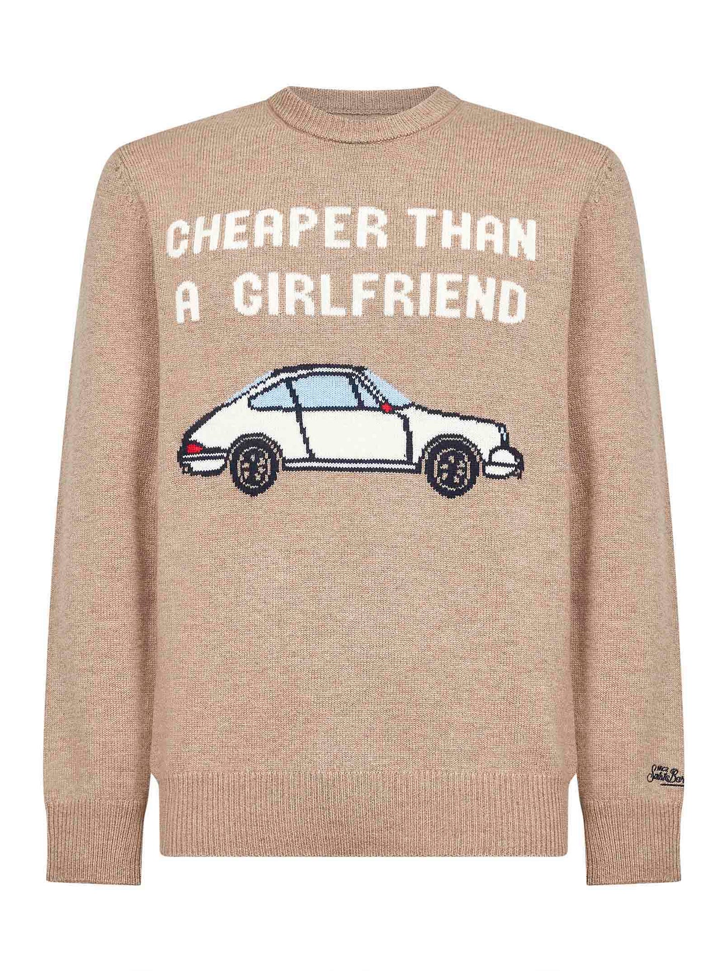 Beige Heron embroidered sweater