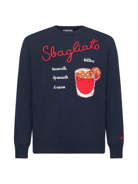 Blue Heron embroidered sweater