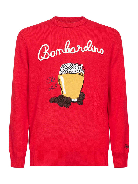 Red Heron embroidered sweater