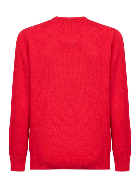 Red Heron embroidered sweater