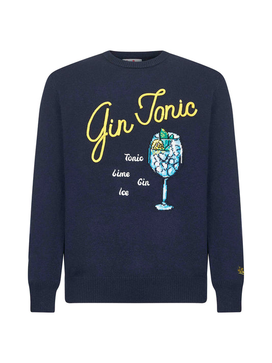 Blue Heron embroidered sweater