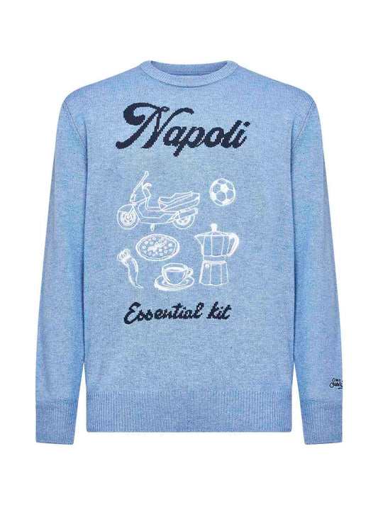 Light blue Heron embroidered sweater