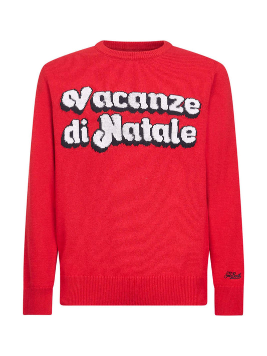 Red Heron embroidered sweater