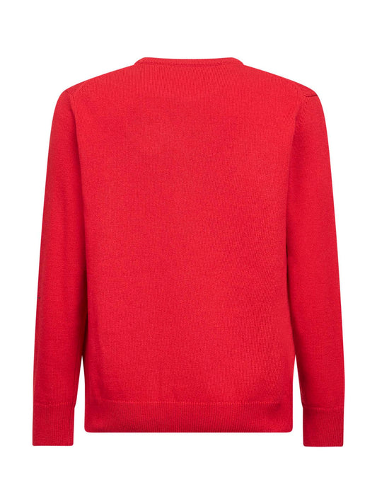 Red Heron embroidered sweater
