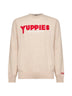 Beige Heron Light embroidered crewneck sweater