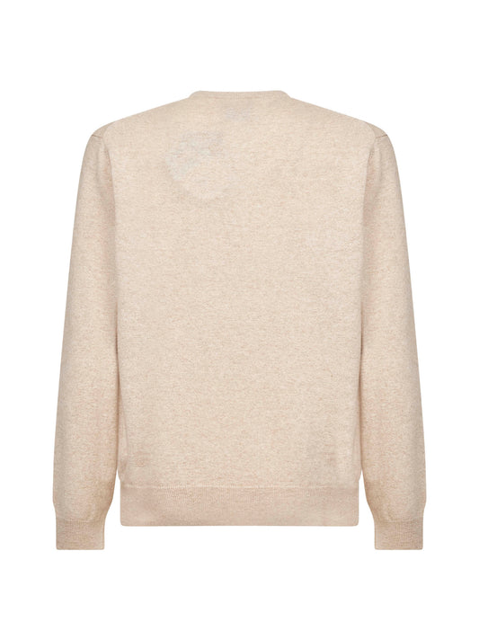 Maglia girocollo ricamata Heron Light beige