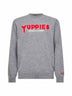 Grey Heron Light embroidered crewneck sweater