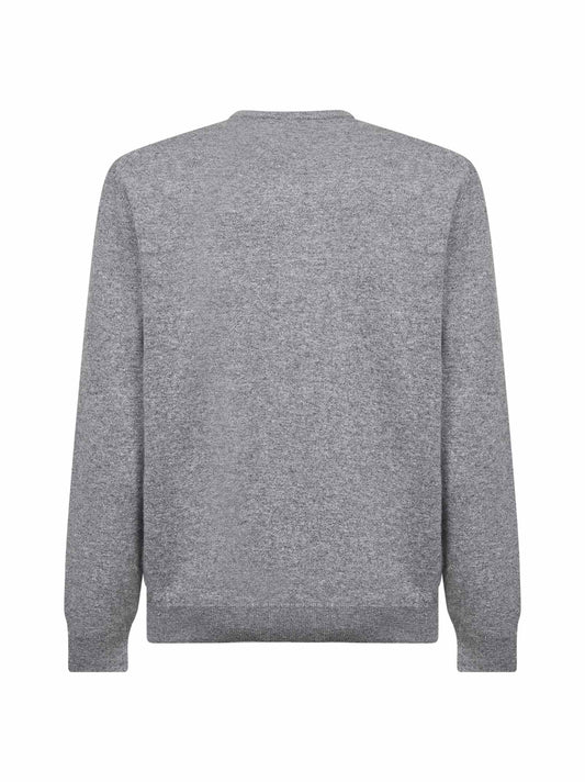Maglia girocollo ricamata Heron Light grigia