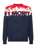 Wool blend jacquard postcard Heron sweater