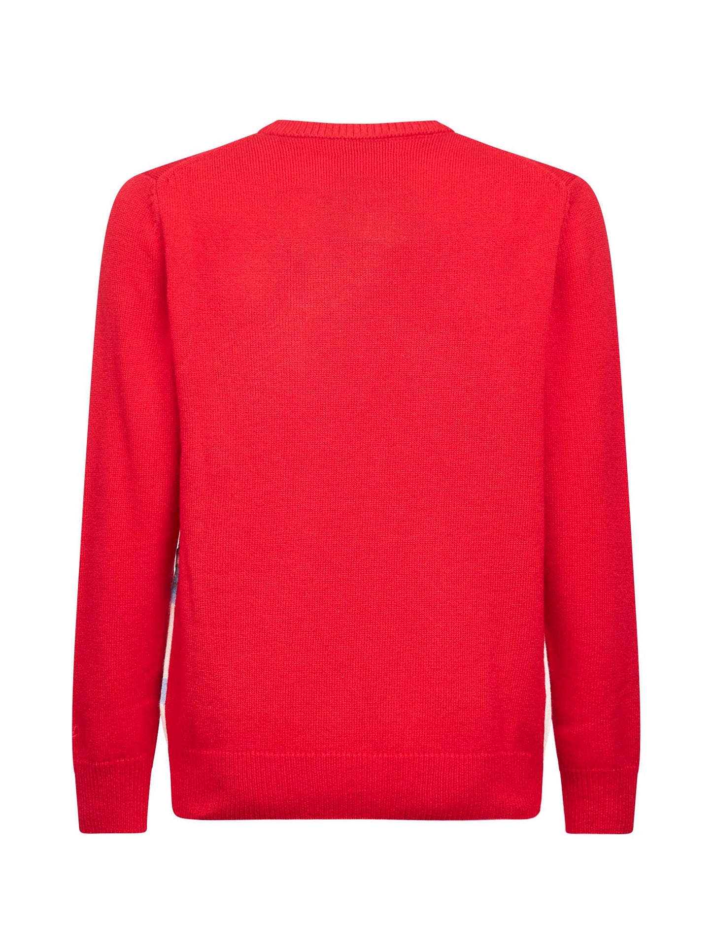 Red wool blend jacquard postcard Heron sweater