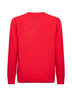 Red wool blend jacquard postcard Heron sweater