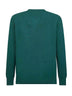 Green wool blend jacquard postcard Heron sweater<BR/>