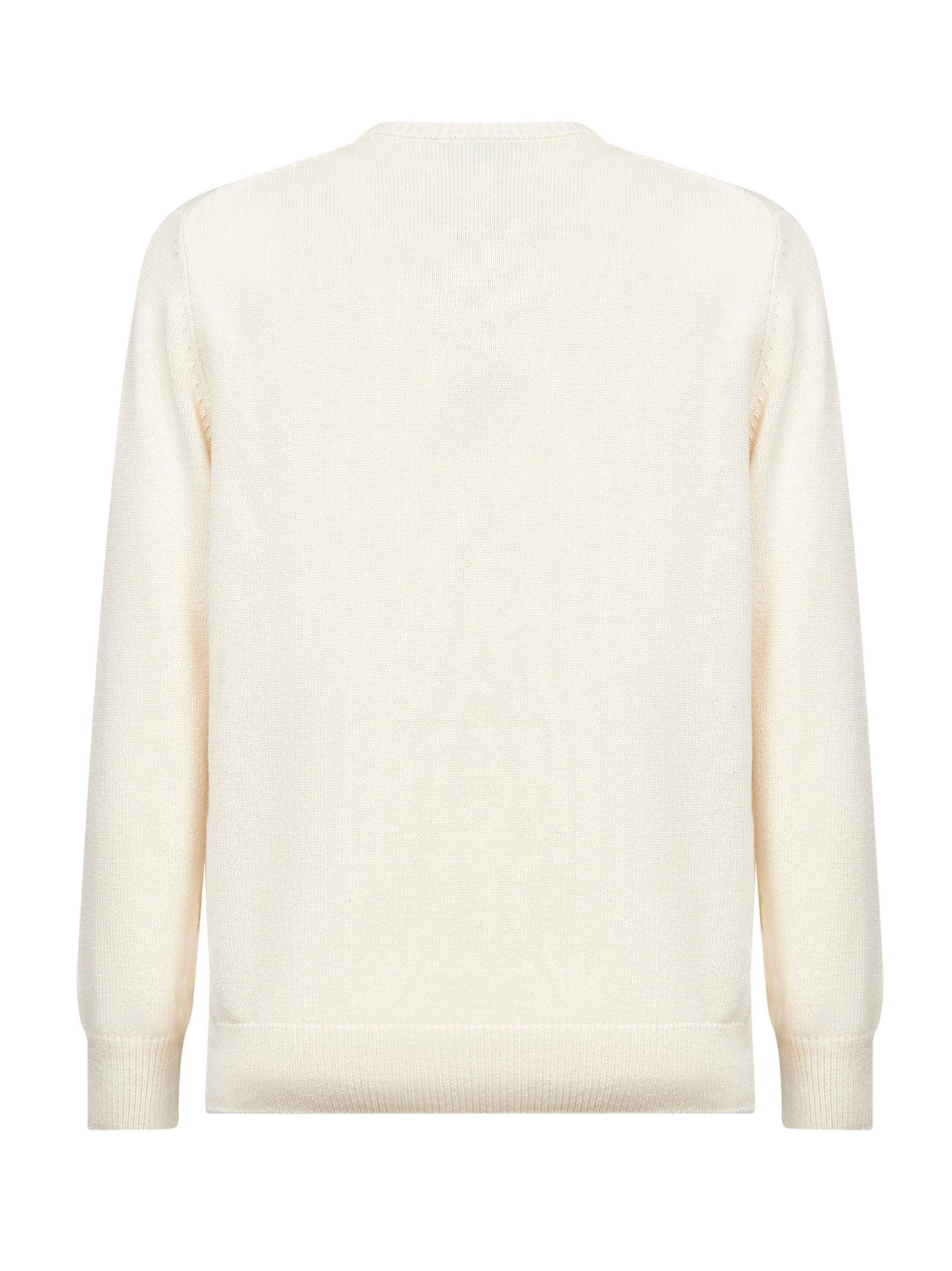 Ivory wool blend jacquard postcard Heron sweater