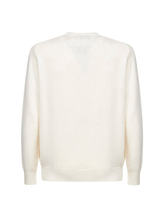 Maglione Heron avorio con stampa jacquard