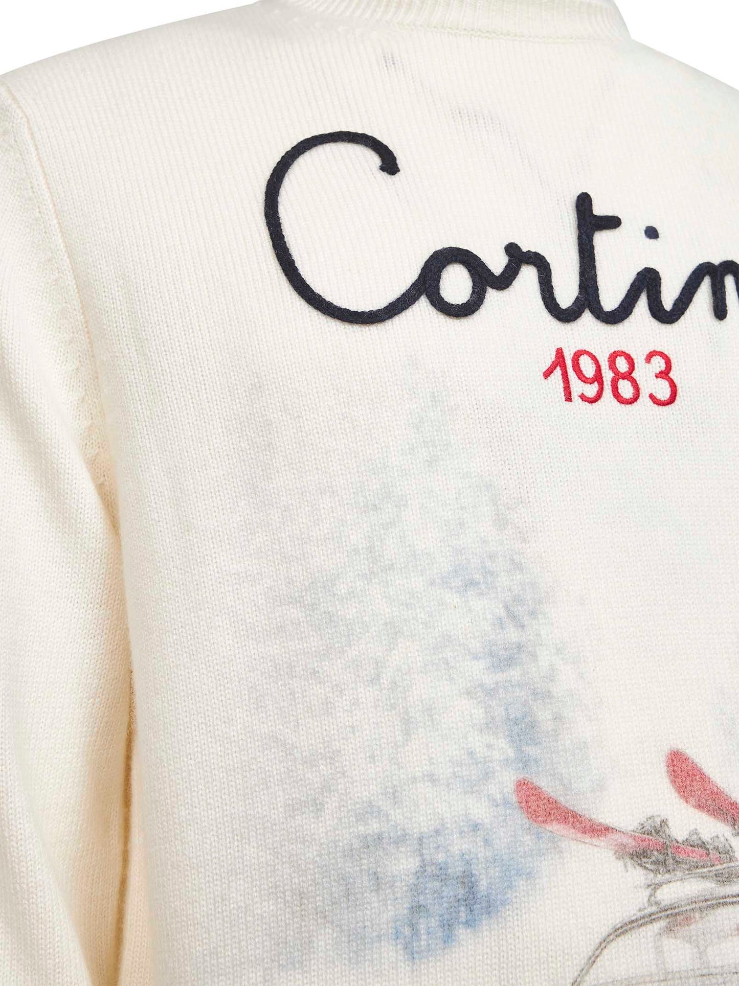 Ivory jacquard print Heron sweater