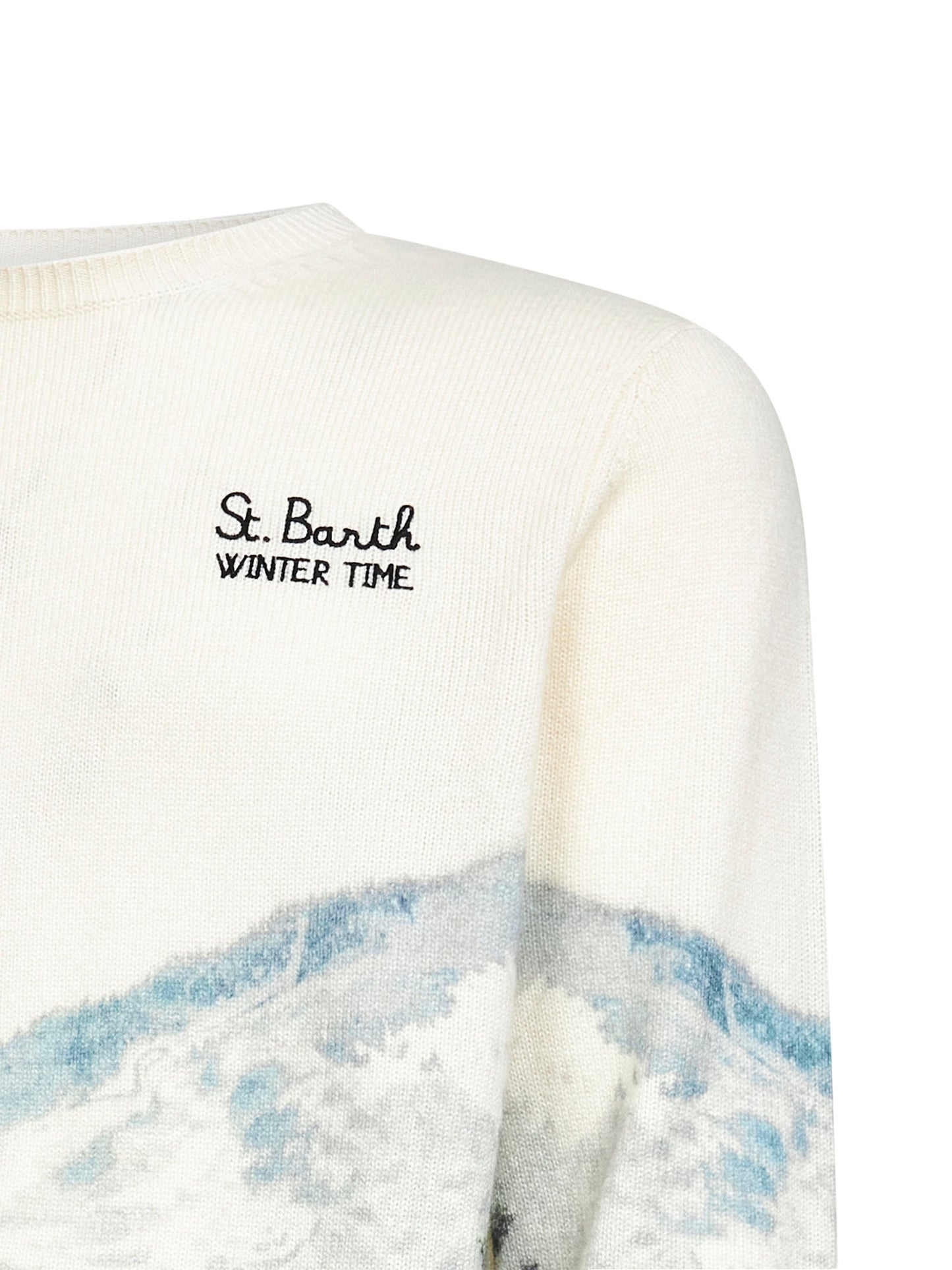 Maglione Heron avorio con stampa jacquard