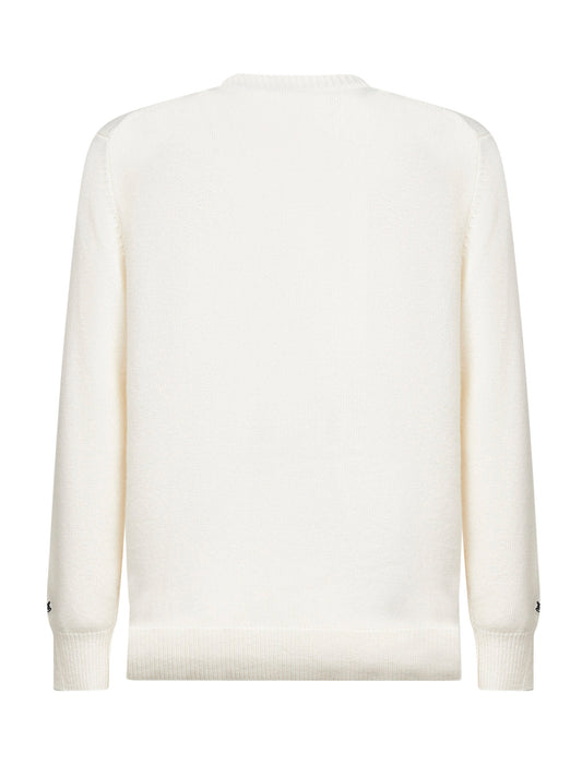 Ivory jacquard print Heron sweater