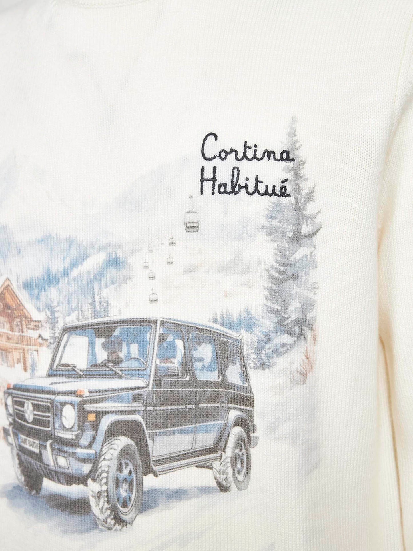 Ivory jacquard print Heron sweater