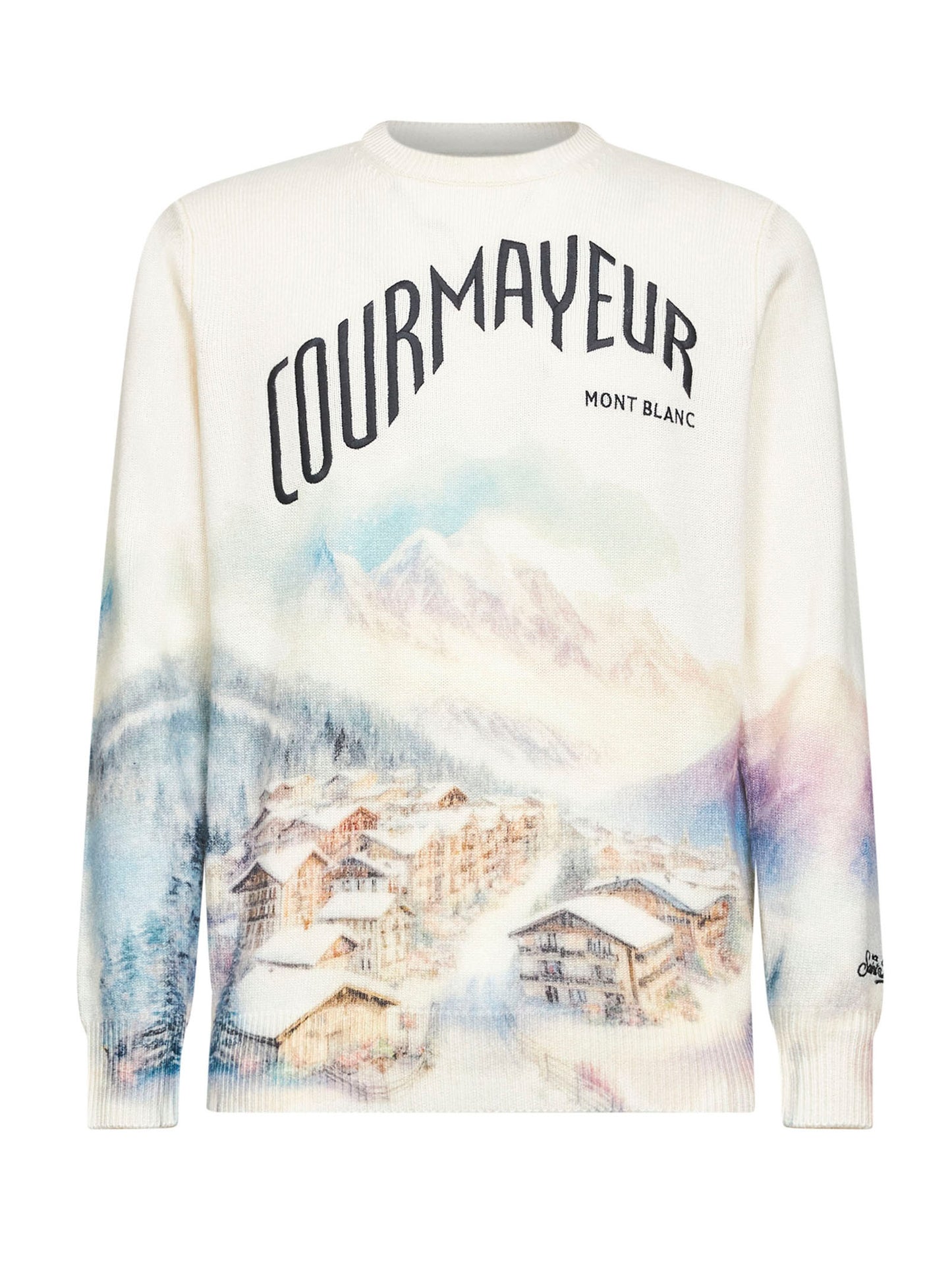 Ivory jacquard print Heron sweater