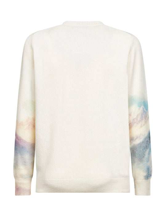 Ivory jacquard print Heron sweater