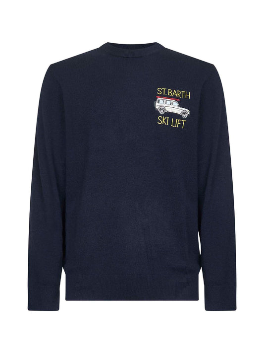 Blue Heron Light embroidered sweater
