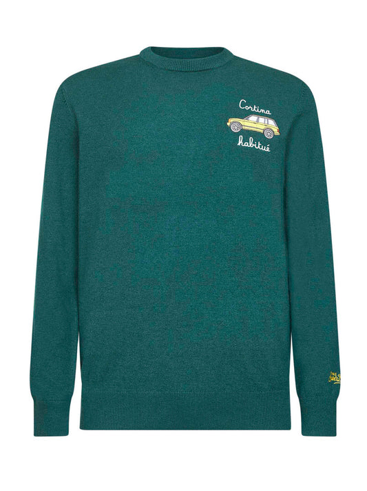 Green Heron Light embroidered sweater