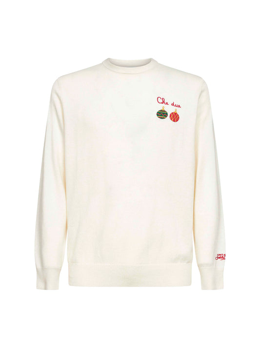 Ivory Heron Light embroidered sweater