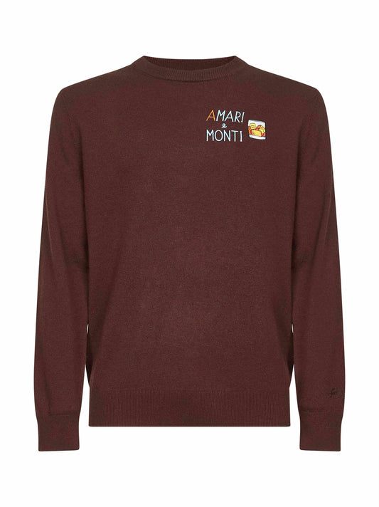 Brown Heron Light embroidered sweater