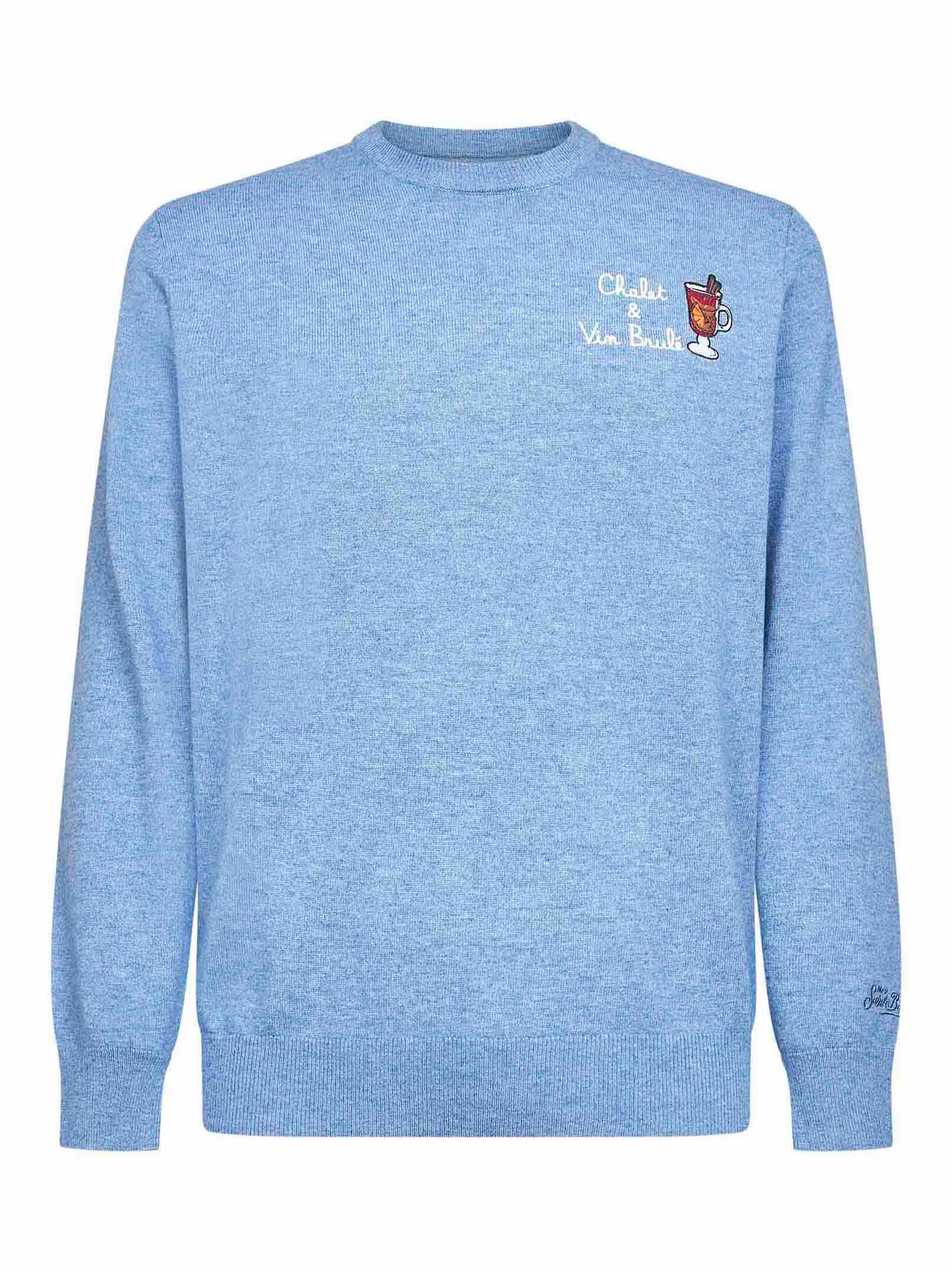 Light blue Heron Light embroidered sweater