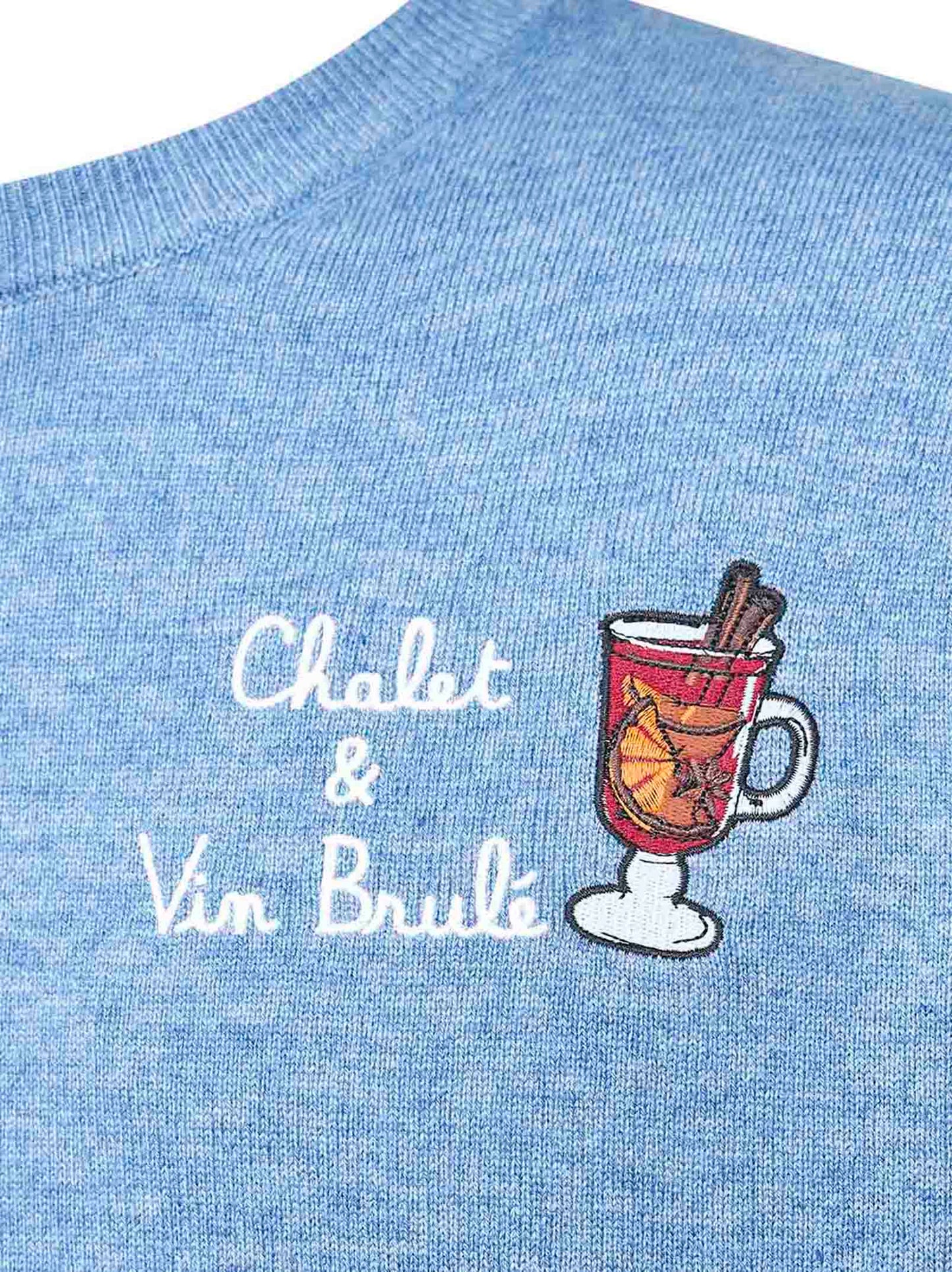 Light blue Heron Light embroidered sweater