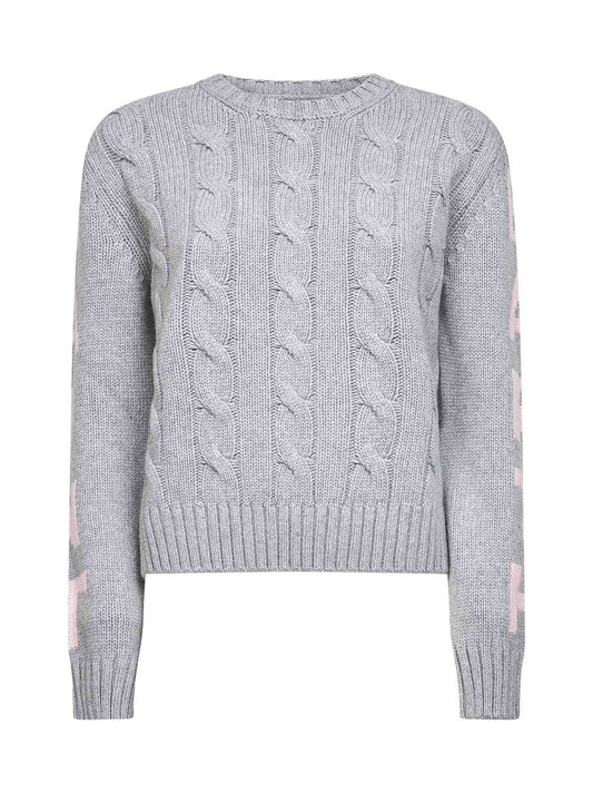 Maglione Malmo grigio con lettering lurex