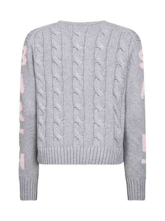 Maglione Malmo grigio con lettering lurex