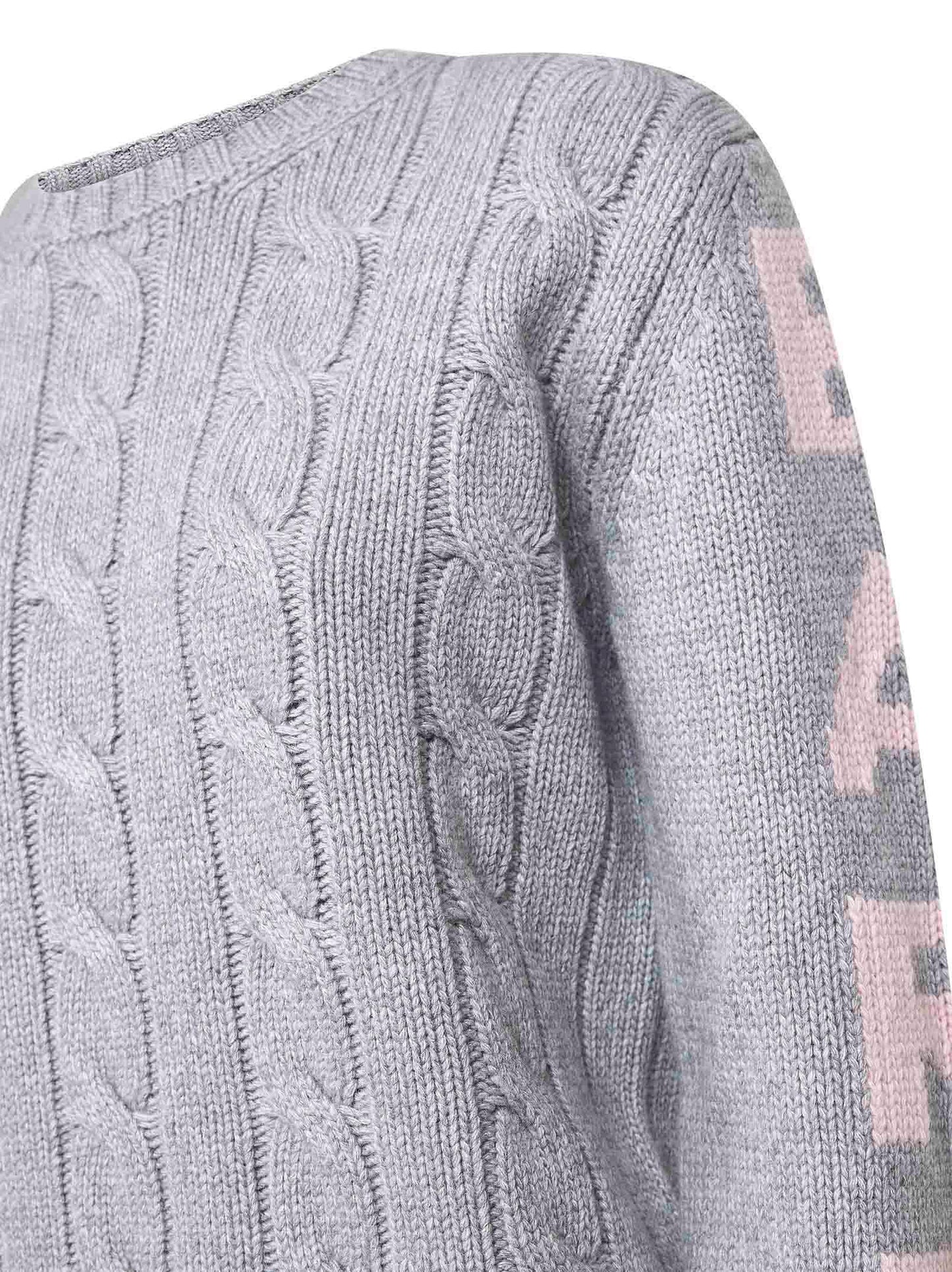 Maglione Malmo grigio con lettering lurex