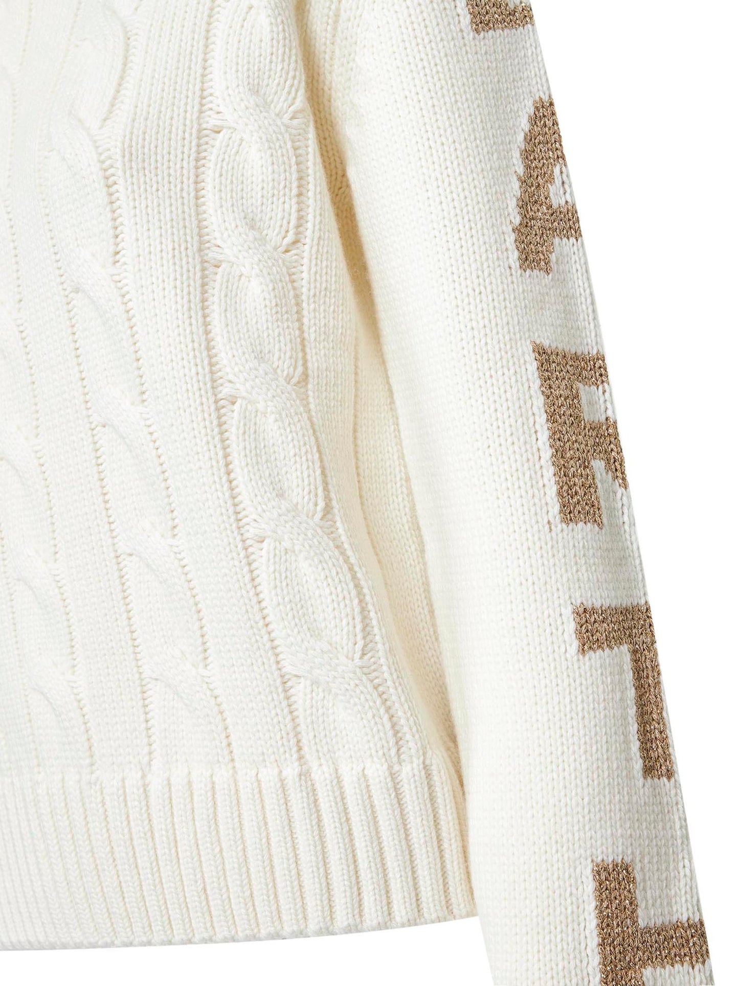 Maglione Malmo avorio con lettering lurex