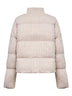 Piumino Mya in maglia di lana a trecce beige