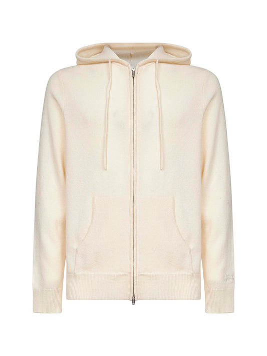Ivory lambswool Notting zip-up hoodie