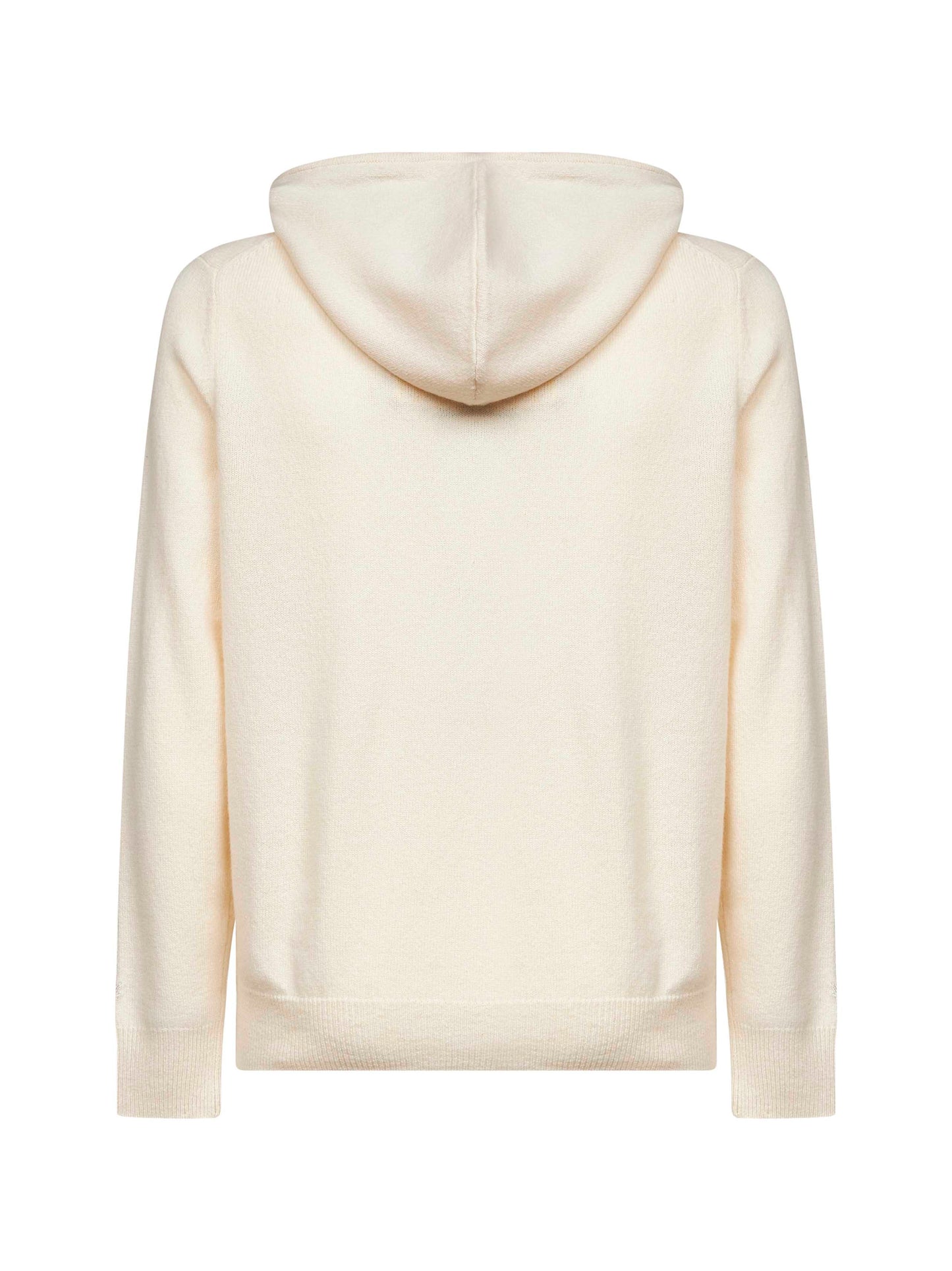 Felpa con zip e cappuccio Notting in lambswool avorio