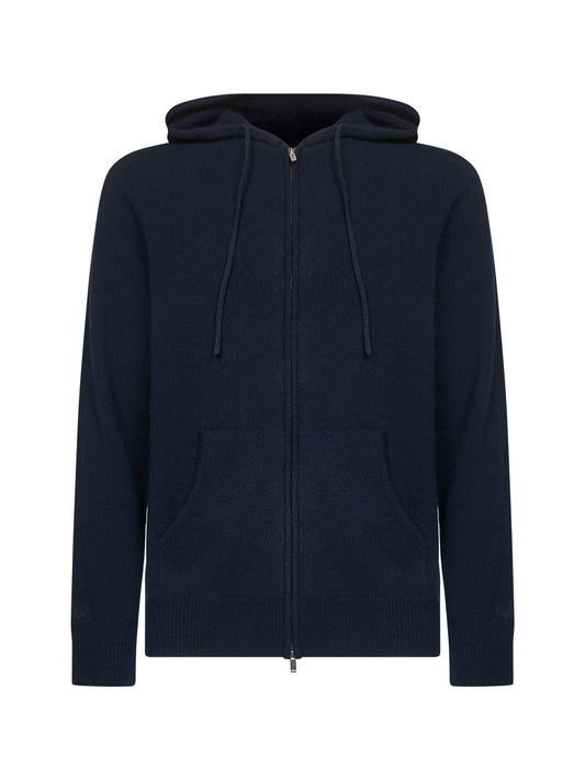 Blue lambswool Notting zip-up hoodie