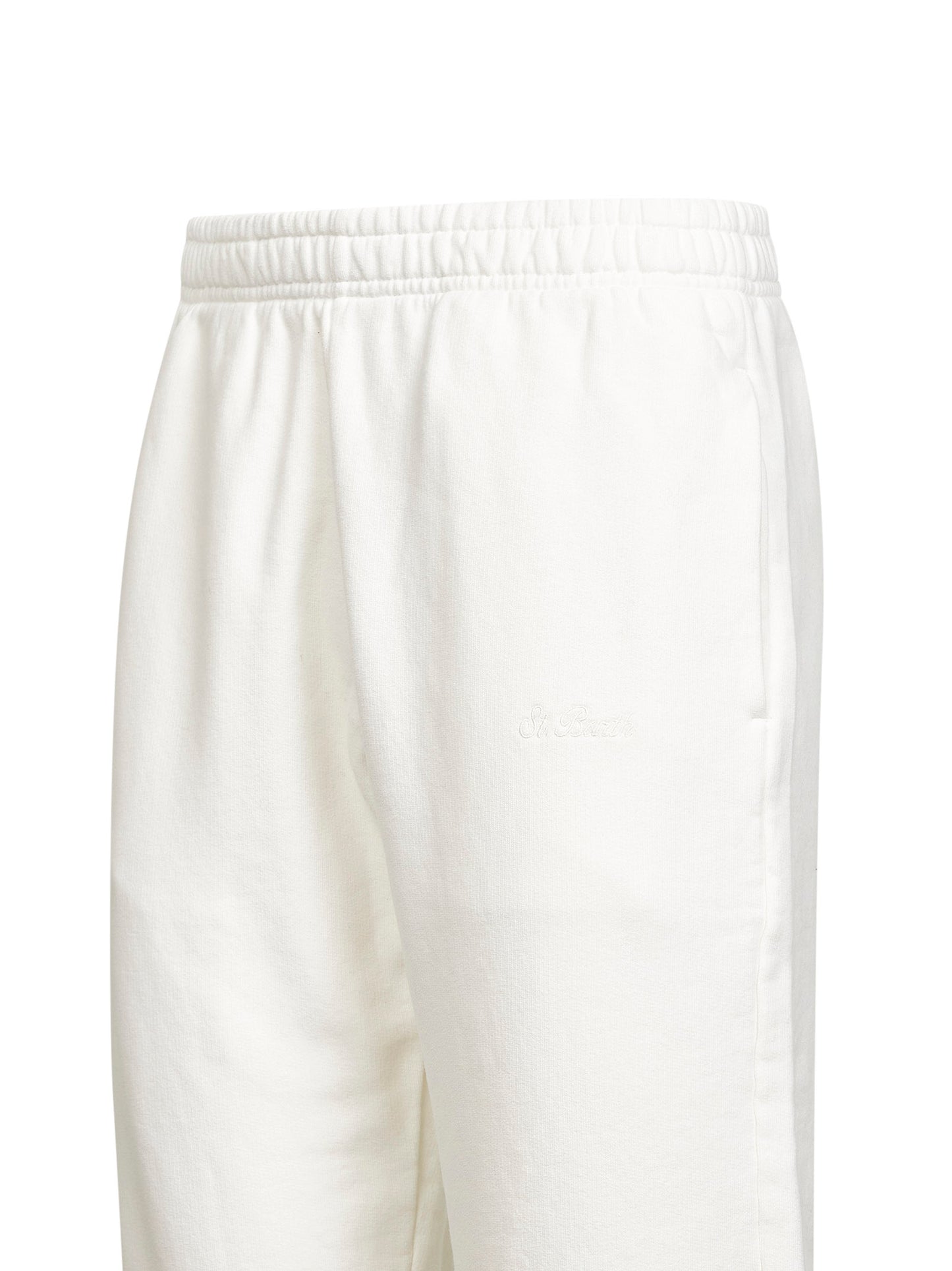 Pantaloni jogger Odalys in pile di cotone bianco