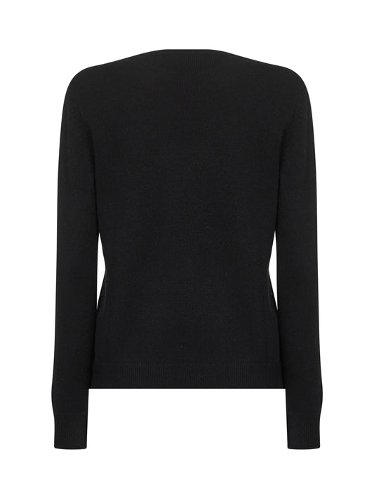 Maglione New Queen in misto lana jacquard nera