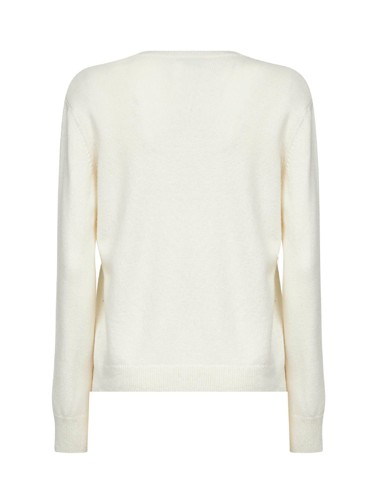 Maglione New Queen in misto lana jacquard bianca