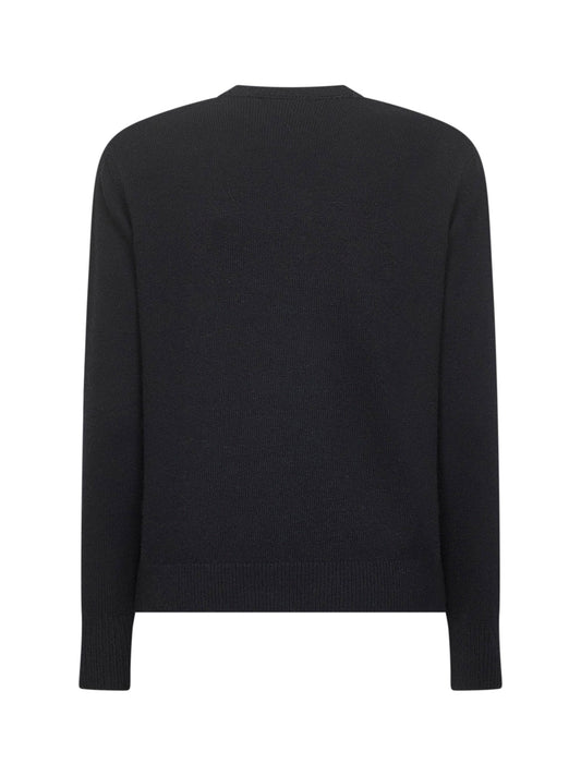 Maglione New Queen in misto lana jacquard nera