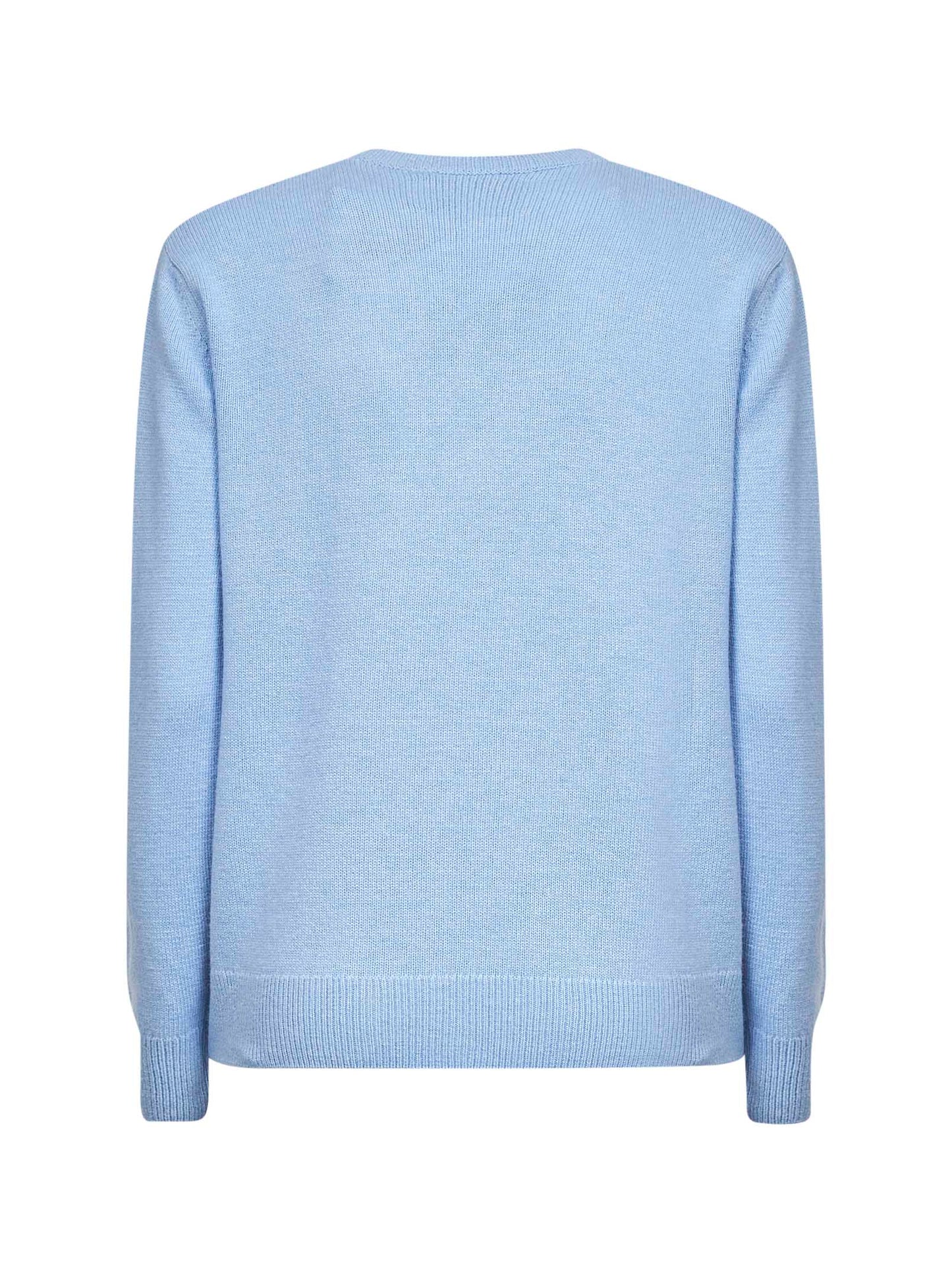 Maglione New Queen in misto lana ricamata azzurra