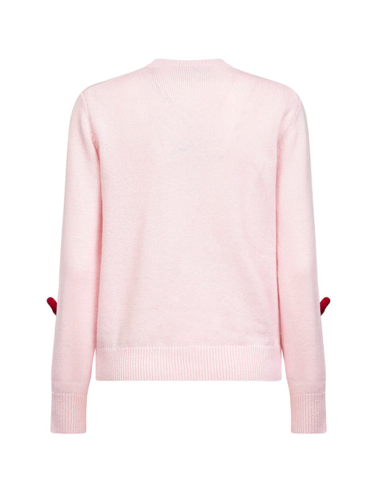 Pink wool blend New Queen embroidered sweater
