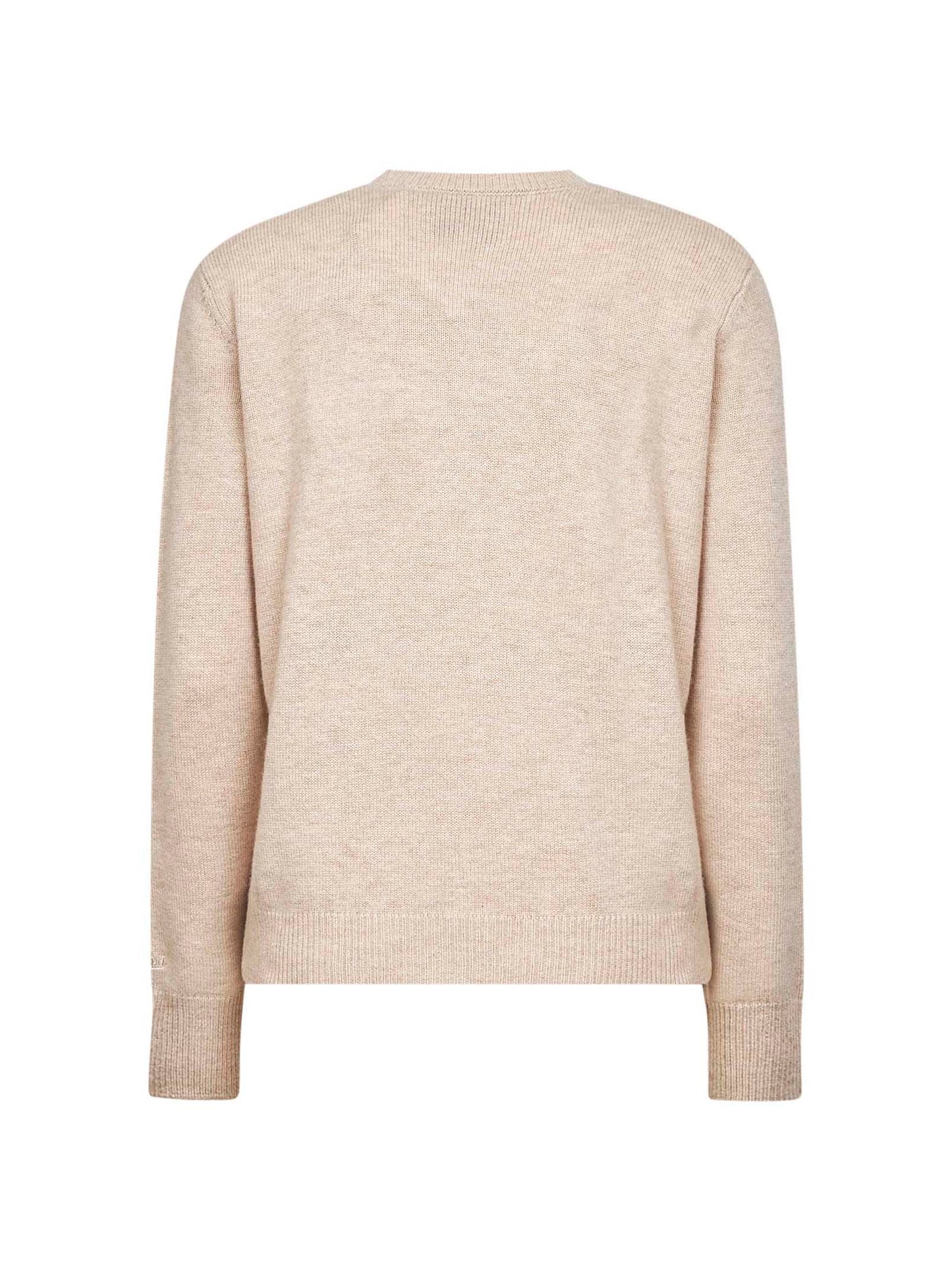 Maglione New Queen in misto lana jacquard beige