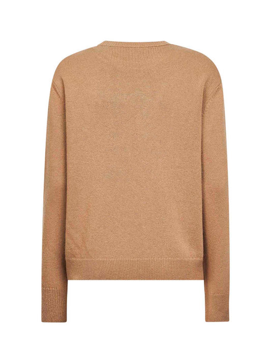 Maglione New Queen in misto lana jacquard marrone